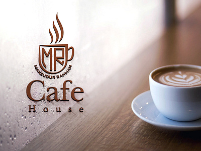 MR Cafe house" is a cafe store logo.