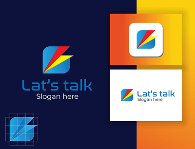 "Lat's talk" Social media logo design. branding design graphic design illustration logo typography vector