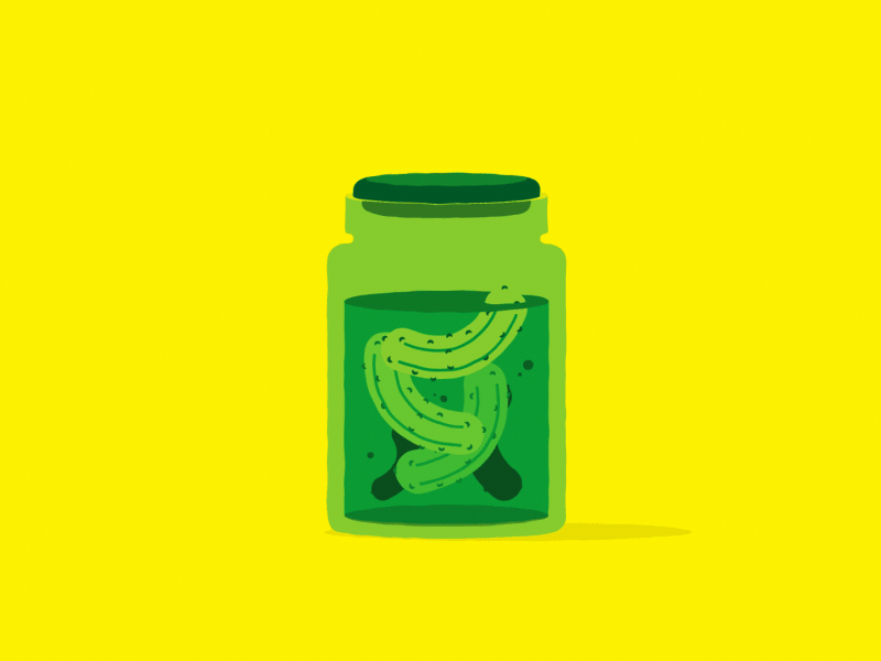 Jar O'Pickles after effects animation eugene gherkins illustration jar walking dead