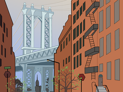 Dumbo, Brooklyn illustration photoshop wacom