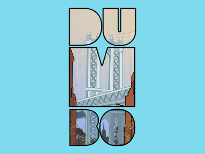 Dumbo in letters illustration typography