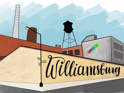 Williamsburg, Brooklyn brooklyn nyc illustration lettering procreate app