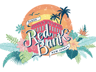 Red Bank New Jersey hand lettering illustration