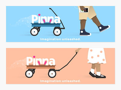 Pinna banner images ad app children google illustration mobile sketch ui ux web