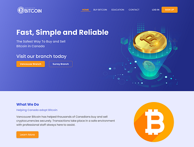 Bitcoin Landing Page app landingpage design ui website design