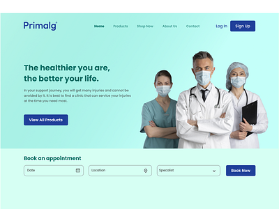 Medical Healthcare Service Web Design app design landingpage design ui ux website design
