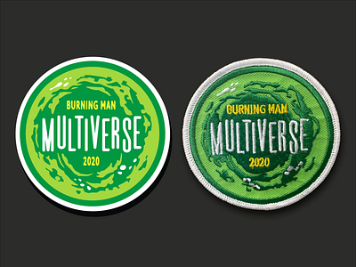 Burning Man 2020 Multiverse Patches blackrockcity branding burning burningman embroidery ironon logo patches