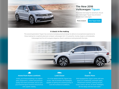 VW Tiguan Marketing Page automobile car marketing ui design vehicle