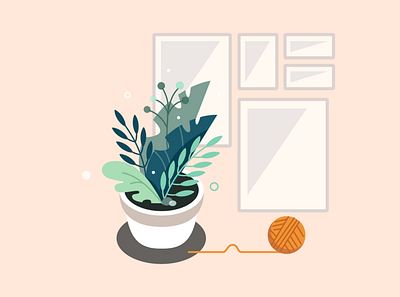 Plant in Pot design flatdesign graphic graphicdesign illstration plants uidesign