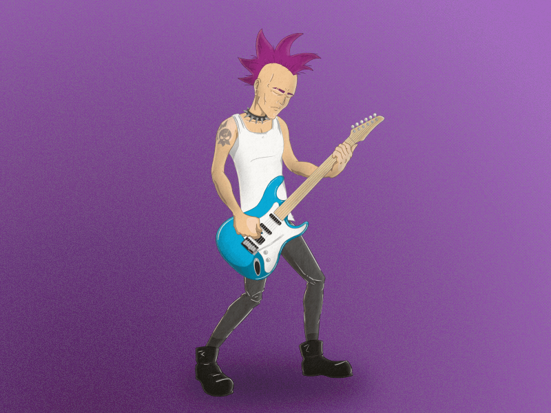 Rock Star after effects animated animation character gif rock