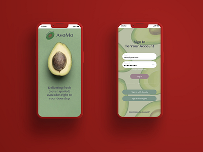 AvoMo: Avocado Delivery - App Mockup