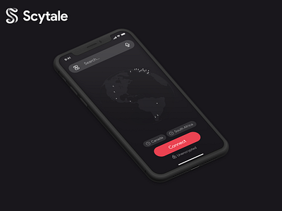 Scytale Mobile App 3d app design earth ui ux vpn