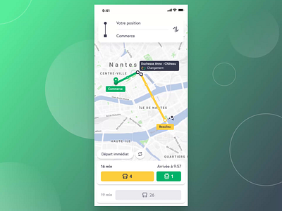 Transport App Interaction Concept animation app app design bus design icon interactive itinerary map motion nantes public transport semitan tan transit travel ui ux vector