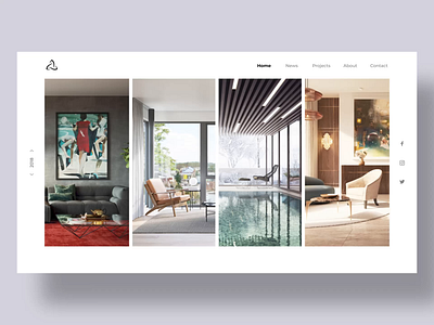 Architecture Firm Landing Page Concept animation app design design furniture hover interaction minimal motion portfolio simple sofas ui ux web webdesign