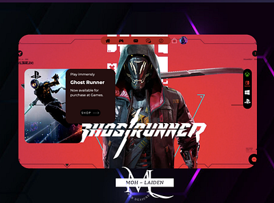 GAMING WEBSITE 3d animation assasincreed branding gaming ghostrunner logo ps5 spiderman ui website