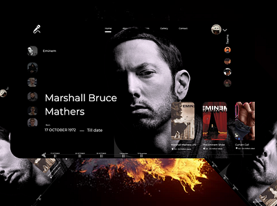 Eminem Inspired website concept. artists billboard concept eminem juice wrld rap rappers sing song venom website