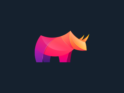 Rhino color colorful logo media rhino rhinoceros