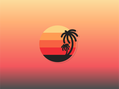 Sunset beach colorsunset logo palm sunset