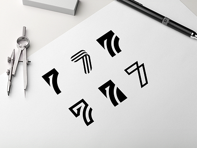 Seven awesome logo black white idea logo logo idea logo inspiration logos monochrome monogram seven