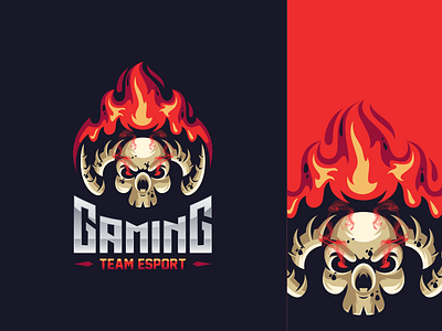 skull fire logo design brand branding character designs esport esports fire games ilustration ilustrator logo mascot masculine skull sports