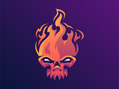 fire skull logo design