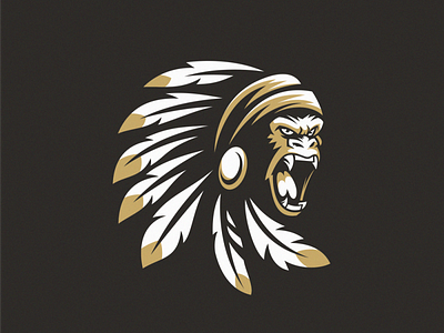 Apache logo design animal apache art brand branding character design designs esport esports games gorila ilustrator logo mascot masculine money sports vector