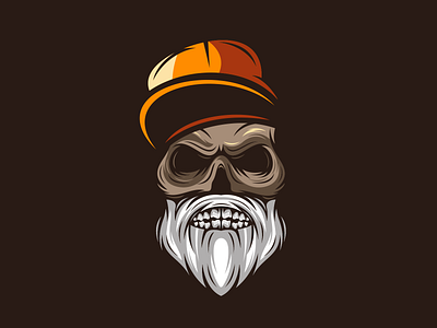 Skull Logo design art barber beard brand brand design branding character designs esport esports games ilustrator logo mascot mascot logo masculine skull tattoo vector