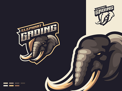Elephant e-sport logo animal brand branding character design designs elepant esport gaming illustration logo masculine vector