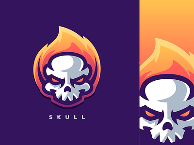 skull fire 3d animation brand branding character design designs esport graphic design illustration logo masculine motion graphics ui