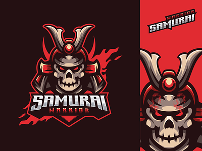 Samurai Esport Logo brand branding character design designs esport illustration logo masculine samurai skull warrior
