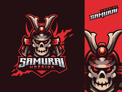 Samurai Esport Logo brand branding character design designs esport illustration logo masculine samurai skull warrior