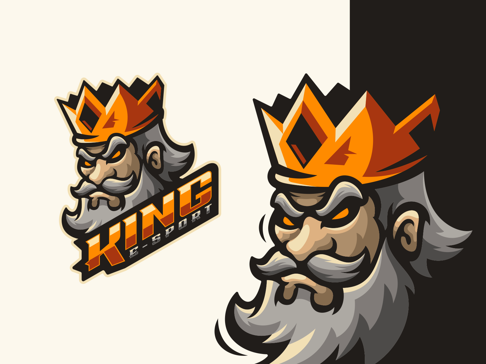 The King head esport mascot logo design By Visink | TheHungryJPEG