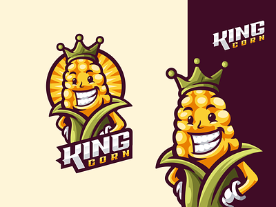 King Corn brand branding character corn cute design designs esport illustration king logo masculine ui