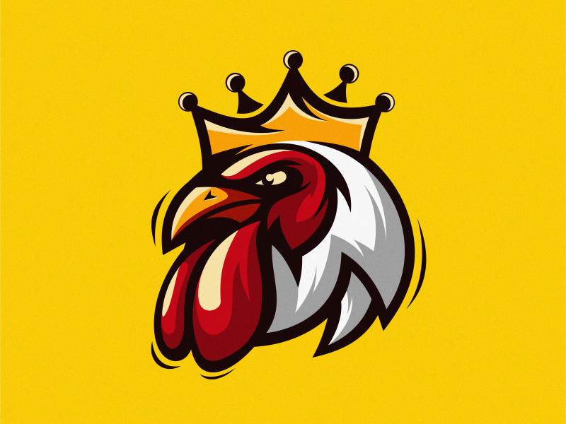 king Roster colorful beard cute icon vector animal logotype design illustration mascot sports character esports masculine games designs brand branding esport logo