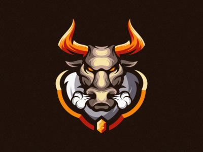 bull logo mark fitness colorful animal vector logotype design illustration icon mascot sports character esports masculine games designs brand branding esport logo