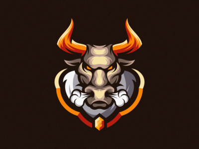 bull logo animal brand branding character colorful design designs esport esports fitness games icon illustration logo logotype mark mascot masculine sports vector