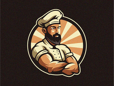 Chef logo beard brand branding character design designs esport esports fitness games illustration logo logotype mark mascot masculine sports ui ux vector