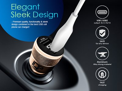 Amazon Product Photo Infographic Design- IQP USB Charger