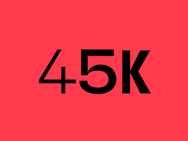 45K Users 45 animation celebration design graphic prototypo thousand type typography