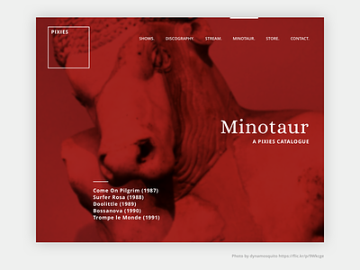 Landing Page - Minotaur / Pixies concept design web