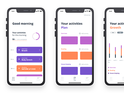 Prototype - morning activity app app concept ui