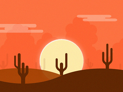 Cacti and Desert : The orange one