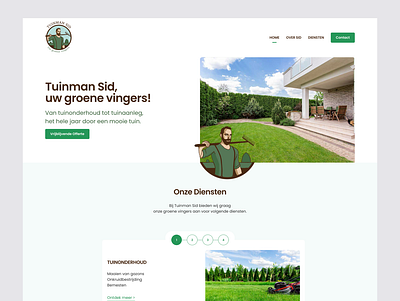 Homepage design - Gardener landing page web web design