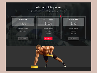 Eric Janicki Fitness - 3 fitness pricing table web design weebly