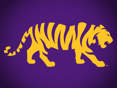LSU Tigers gold lsu purple roar silhouette stripes tiger