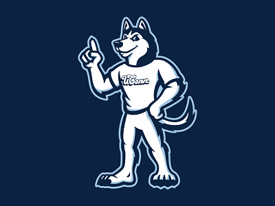 UCONN Johnathan Husky Mascot athletic basketball canine connecticut flag husky illustration logo mascot sports