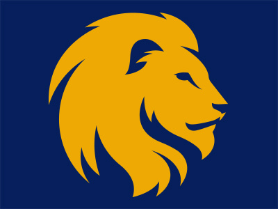 Texas A&M Commerce am blue gold head lion one color regal stoic texas