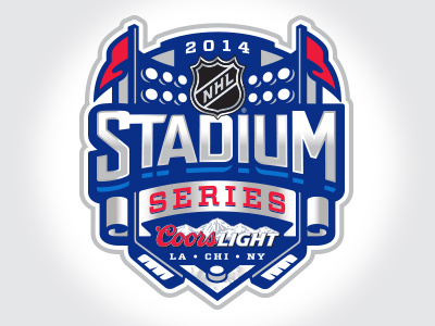 2014 NHL Stadium Series flags lights national hockey league nhl outdoor puck ribbon series shield stadium sticks