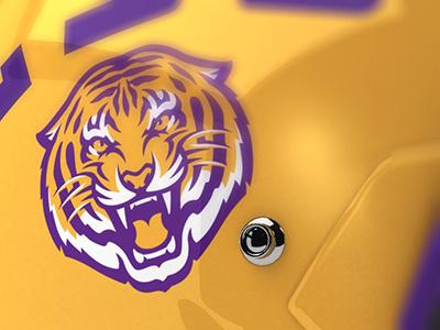 Concept: LSU Helmet concept fangs fierce gold growl lsu purple roar stripes tiger yellow