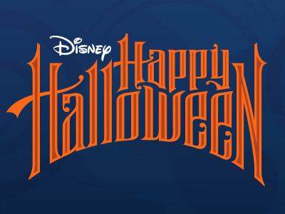 Disney Happy Halloween custom design disney graphic halloween happy illustration lettering mickey mouse orange scary typography